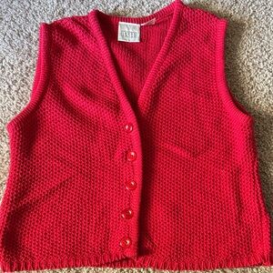 Have Women's Vibrant Red V-Neck Sweater Vest